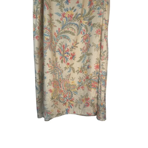 Talbots Size 8 Floral Leaf Print Wrap Midi Skirt - Picture 12 of 15